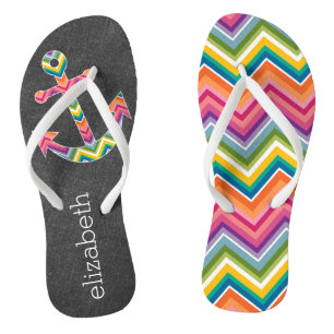 Nautisch Ankerkarton met Bright Chevrons Teenslippers