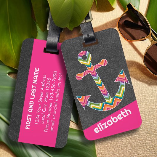 Nautisch Ankerkarton met heldere kazen Bagagelabel