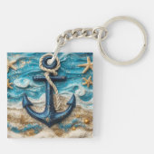 Nautisch ankerstrand sleutelhanger (Achterkant)