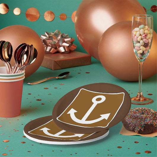 Nautisch ankerteken papieren bordje