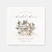 Nautisch ankerwiel bladrijk bloem bruidsdouche servet (Voorkant)