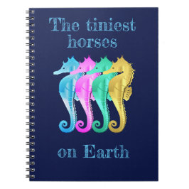 Nautisch aqua/roze/blauw/goudzeepaardje notitieboe notitieboek