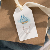 Nautisch Avontuur Wit Baby shower Dank u Cadeaulabel