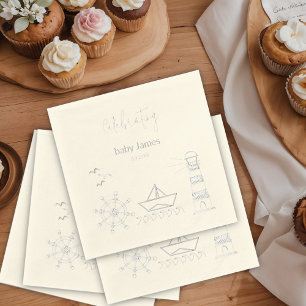 Nautisch Baby shower Folie Servetten