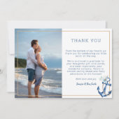 Nautisch Baby shower Foto Dank u kaart | Waterc (Voorkant)