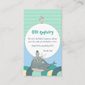 Nautisch Baby shower Gift Registry QR Code Groen Informatiekaartje (Voorkant)