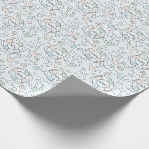 Nautisch Baby shower inpakpapier