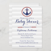 Nautisch Baby shower Kaart (Voorkant / Achterkant)