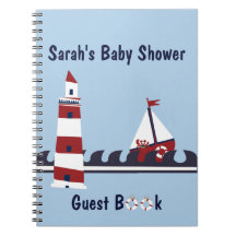 Nautisch Baby shower Ocean Scene Guest Book