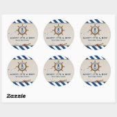 Nautisch Baby shower Ronde Sticker (Vel)