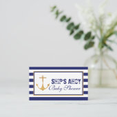 Nautisch Baby shower Ticket Informatiekaartje (Staand voorkant)