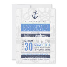 Nautisch Baby shower Uitnodiging, Boy Blue