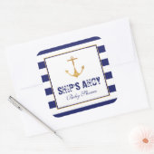 Nautisch Baby shower Vierkante Sticker (Envelop)