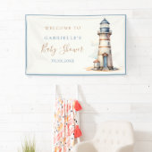 Nautisch Baby shower Vuurtoren Welkom Spandoek (Insitu)