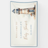 Nautisch Baby shower Vuurtoren Welkom Spandoek (Verticaal)