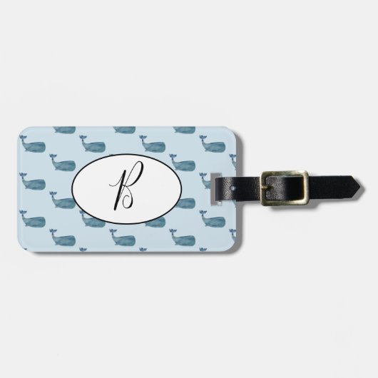 nautisch Bagagelabel voor de blauwe vinvis (Voorkant horizontaal)