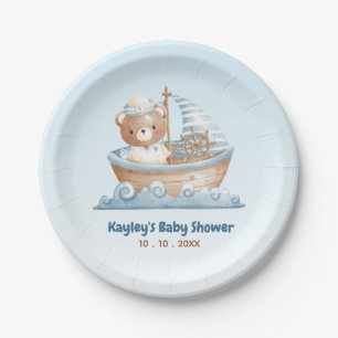 Nautisch Beer Boy Baby shower Papier Borden Papieren Bordje