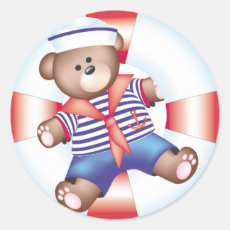 nautisch beer ronde sticker