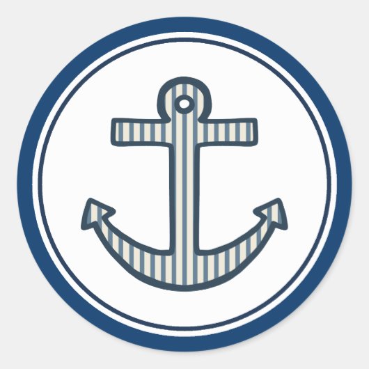 Nautisch Blauw Anker Stickers (Voorkant)