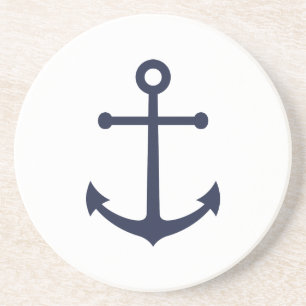 Nautisch blauw anker zandsteen onderzetter