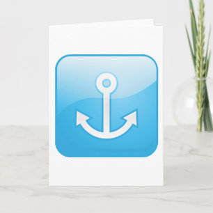 Nautisch blauw ankerpictogram Modern Maritime Kaart