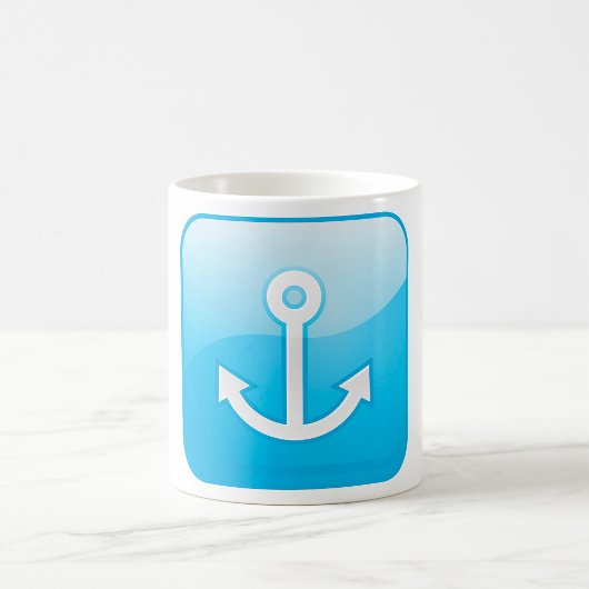 Nautisch blauw ankerpictogram Modern Maritime Koffiemok