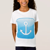 Nautisch blauw ankerpictogram Modern Maritime T-shirt (Voorkant)