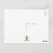 Nautisch Blauw Dank u Vuurtoren & Scheepsanker Briefkaart (Achterkant)