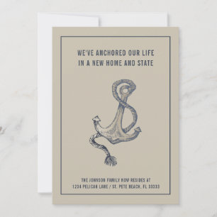 Nautisch Blauw en Taupe  Anker Bewegen Aankondiging