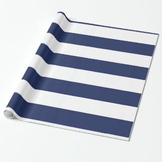 Nautisch blauw en wit gestreept omslagpapier cadeaupapier