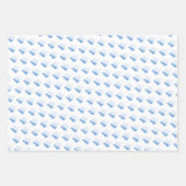 Nautisch Blauw en Wit Schip Zeilboot Inpakpapier Vel (Voorkant 3)