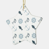 Nautisch blauw keramisch ornament (Links)