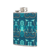 Nautisch blauw ontwerp heupfles (Links)