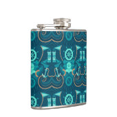 Nautisch blauw ontwerp heupfles (Rechts)