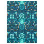 Nautisch blauw ontwerp klembord (Achterkant)
