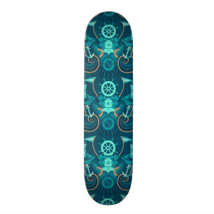Nautisch blauw ontwerp skateboard