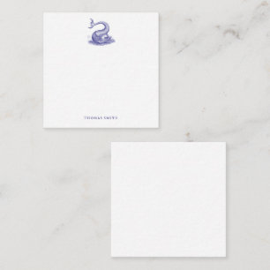 Nautisch Blauw Wit Zee Monster Vis Notitiekaartje