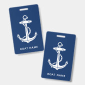 Nautisch bootanker op maat badge (Voor- en achterkant)