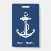 Nautisch bootanker op maat badge (Achterkant)
