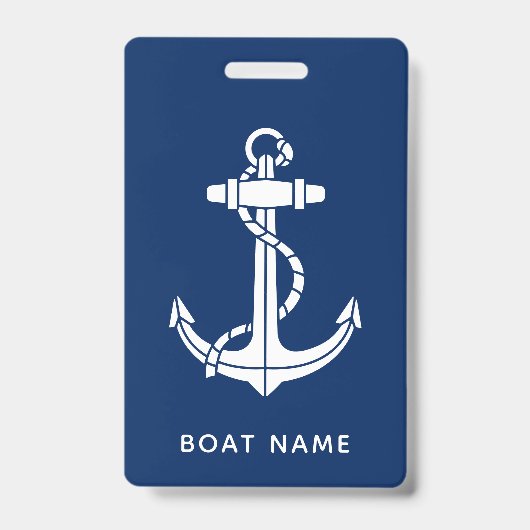 Nautisch bootanker op maat badge (Voorzijde)