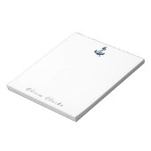 Nautisch bootanker Stijlvol Schrift   Notitieblok (Gedraaid)