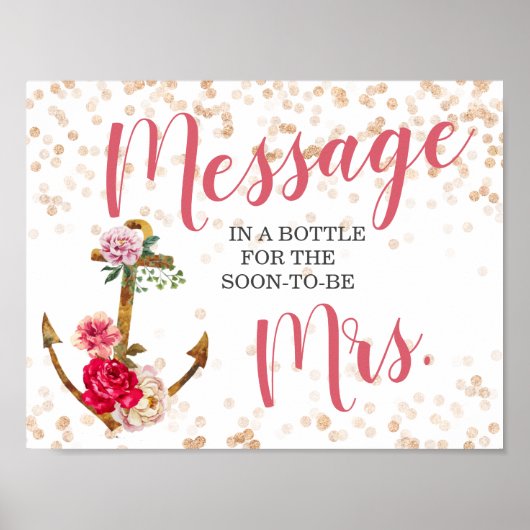 Nautisch Bruidsfeest | Anker Feest|DECOR Poster (Voorkant)