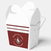 Nautisch Bruiloft Bloemen Anker Maroon Bourgondië Bedankdoosjes (Geopend)