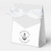 Nautisch Bruiloft Bloemen Anker Zilver Grijs Bedankdoosjes (Voorkant Zijde)