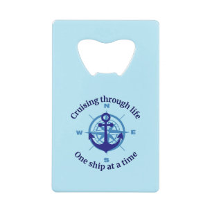 Nautisch cruiseleven kredietkaart flessenopener