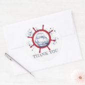 Nautisch Dank u Favor Ronde Sticker (Envelop)