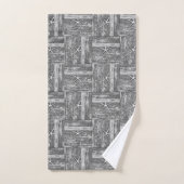 Nautisch Driftwood Zeesterren Patroon Grijs & Wit Bad Handdoek (Handdoek)