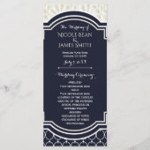 Nautisch Elegant Navy White Beach Wedding Programm Programma (Voorkant)