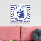 Nautisch embleem met zeilschip canvas afdruk (Insitu (Woonkamer))