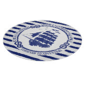 Nautisch embleem met zeilschip snijplank (Hoek)